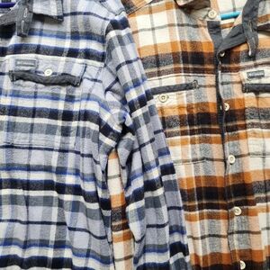 2 Men Columbia Fannel Shirts Xl Excellent Con